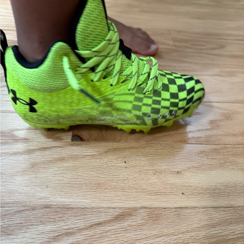 Under Armour Kids' Lime Green Checkered Sneakers